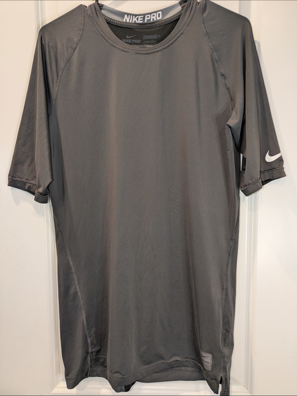 Nike Pro Dri-FIT Compression Shirt Gray Short Sleeve Athletic Top Men’s XL